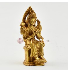 Tibetan Buddhist Machine Made 5.75" Chandra Surya Simha Jogini Statue