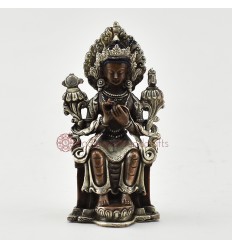 Tibetan Buddhist Machine Made 5.75" Chandra Surya Simha Jogini Statue