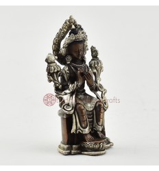 Tibetan Buddhist Machine Made 5.75" Chandra Surya Simha Jogini Statue