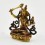 Gold Plated Copper Alloy and Hand Painted in Antique Finish Manjushri Statue