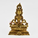 Hand Made Copper Alloy and Gold Plated 6.75" Aparmita / Amitayus /Tsepam Statue