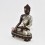 Hand Made Oxidized Copper Alloy with Silver Plating Shakyamuni Buddha Statue