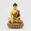 Tibetan Buddhist Hand Painted Copper Alloy 11.5" Shakyamuni Buddha Statue