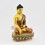 Tibetan Buddhist Hand Painted Copper Alloy 11.5" Shakyamuni Buddha Statue