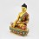 Tibetan Buddhist Hand Painted Copper Alloy 11.5" Shakyamuni Buddha Statue