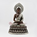 Oxidized Finished Copper Alloy with Silver Plating 14" Amitabha Buddha Statue