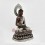 Oxidized Finished Copper Alloy with Silver Plating 14" Amitabha Buddha Statue