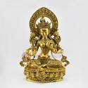 Fine Quality Hand Made 15" Green Tara / Drolma Copper Alloy Gold Gilded Statue