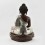 Hand Made Oxidized Copper Alloy with Silver Plating 17" Amitabha Buddha Statue