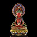 Hand Painted Copper Alloy with 24 Karat Gold Gilded 22.5" Aparmita Statue