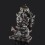 Oxidized Copper Alloy with Silver Plating 26.5" Green Tara on Throne Sculpture