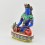 Hand Painted Copper Alloy With Gold Gilded 10.5" Crowned Medicine Buddha Menla Statue