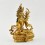 Hand Carved  Copper Alloy with 24 Karat Gold Gilded 9" Red Tara Statue