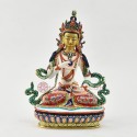 Hand Painted Copper Alloy with 24 Karat Gold Gilded 9" Vajrasattva Dorjesempa Statue