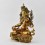 Gold Gilded with Silver Flowers and Hand Painted Face Green Tara statue