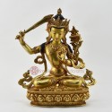 Hand Painted Face 14" Manjushri / Jambiyang Copper Statue from Patan, Nepal