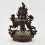 Hand Carved Green Tara Statue in Oxidation and and Decorated with Silver Plates