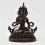 Hand Carved Vajrasattva Statue in Oxidation and Decorated with Silver Plates