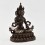 Hand Carved Vajrasattva Statue in Oxidation and Decorated with Silver Plates