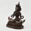 Hand Carved Vajrasattva Statue in Oxidation and Decorated with Silver Plates