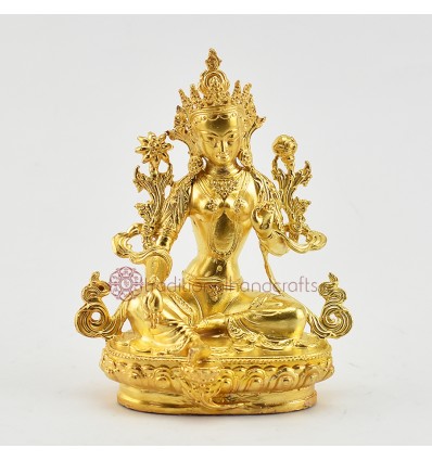 Machine Made Fine Quality 4.25" Green Tara / Dholma Statue