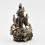 Fine Quality Oxidation Finish with Silver Plated Buddhist Tibetan 5.5" Green Tara / Dholma Statue