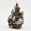 Fine Quality Oxidation Finish with Silver Plated Buddhist Tibetan 5.5" Green Tara / Dholma Statue