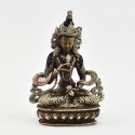 Fine Quality Oxidation Finish with Silver Plated Buddhist Tibetan 5.5" Vajrasattva / Dorje Sempa Statue