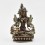 Fine Quality Oxidation Finish with Silver Plated Buddhist Tibetan 5.5" White Tara / Dholkar Statue