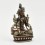 Fine Quality Oxidation Finish with Silver Plated Buddhist Tibetan 5.5" White Tara / Dholkar Statue