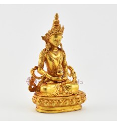 Gold Plated in Antique Finish 4.5" Aparmita / Amitayus / Tsepame Statue