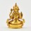 Gold Plated in Antique Finish 4.5" Chenrezig / Four Armed Avalokiteshvara Statue