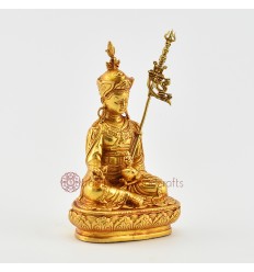 Gold Plated in Antique Finish 4.25" Guru Rinpoche / Padmasambhava Statue