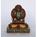 Fine Quality 4" Silver Gold Plated Tibetan Buddhist Shakyamuni Buddha Statue from Patan, Nepal