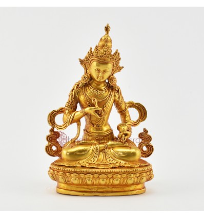 Gold Plated in Antique Finish 4.5" Vajrasattva / Dorje Sempa Statue