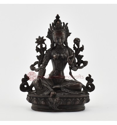 Copper Alloy in Oxidation Finish4" Green Tara / Dholma Statue