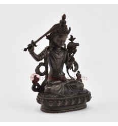 Copper Alloy in Oxidation Finish 4.5" Manjushri / Jambiyang Statue