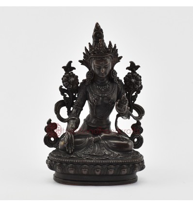 Copper Alloy in Oxidation Finish 4.5" White Tara / Dholkar Statue