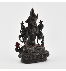 Copper Alloy in Oxidation Finish 4.5" White Tara / Dholkar Statue