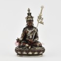 Silver Plated in Oxidation Finish  4.25" Guru Rinpoche / Padmasambhava Statue