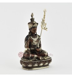 Silver Plated in Oxidation Finish  4.25" Guru Rinpoche / Padmasambhava Statue