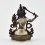 Silver Plated in Oxidation Finish 4.5" Manjushri / Jambiyang Statue