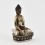 Silver Plated in Oxidation Finish 4" Shakyamuni Buddha / Tomba Statue