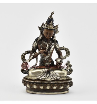 Silver Plated in Oxidation Finish 4.5" Vajrasattva / Dorje Sempa Statue