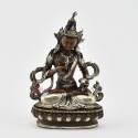 Silver Plated in Oxidation Finish 4.5" Vajrasattva / Dorje Sempa Statue