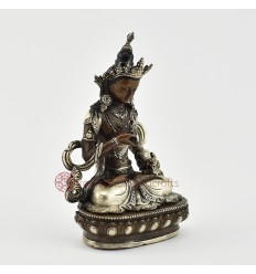 Silver Plated in Oxidation Finish 4.5" Vajrasattva / Dorje Sempa Statue