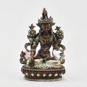 Silver Plated in Oxidation Finish 4.5" White Tara / Dholkar Statue