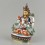 Hand Painted Copper Alloy with 24 Karat Gold Gilded 9" Chenrezig Four Armed Avalokiteshvara Statue