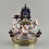 Hand Painted Copper Alloy with 24 Karat Gold Gilded 9" Chenrezig Four Armed Avalokiteshvara Statue