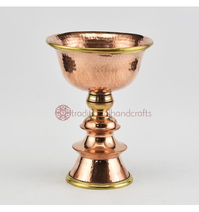 Hand Made Copper Alloy with Brass 5.25" Butter Lamp